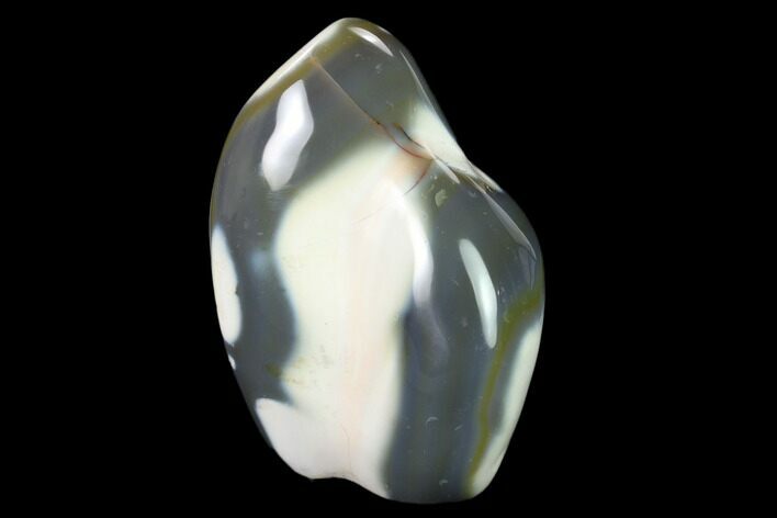 Free-Standing, Polished Blue and White Agate - Madagascar #140378